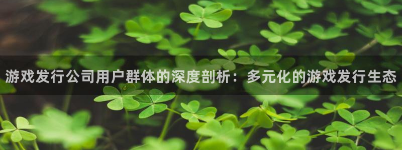db电竞子财经图书：游戏发行公司用户群体的深度剖析：多元化的游戏发行生态